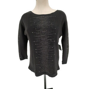 Select + Trend Woman NEW Black Sparkle Pullover Sweater Size Small Stretch Soft